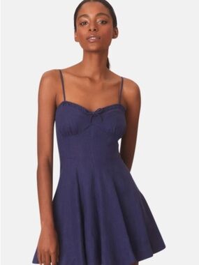Love Shack Fancy Navy linen dress